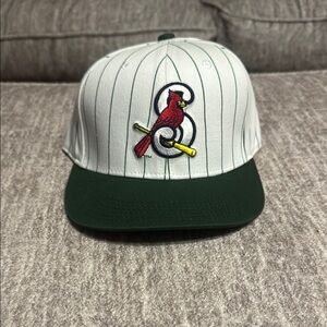 New Springfield Cardinals Baseball Hat Pinstripe White Green Adjustable